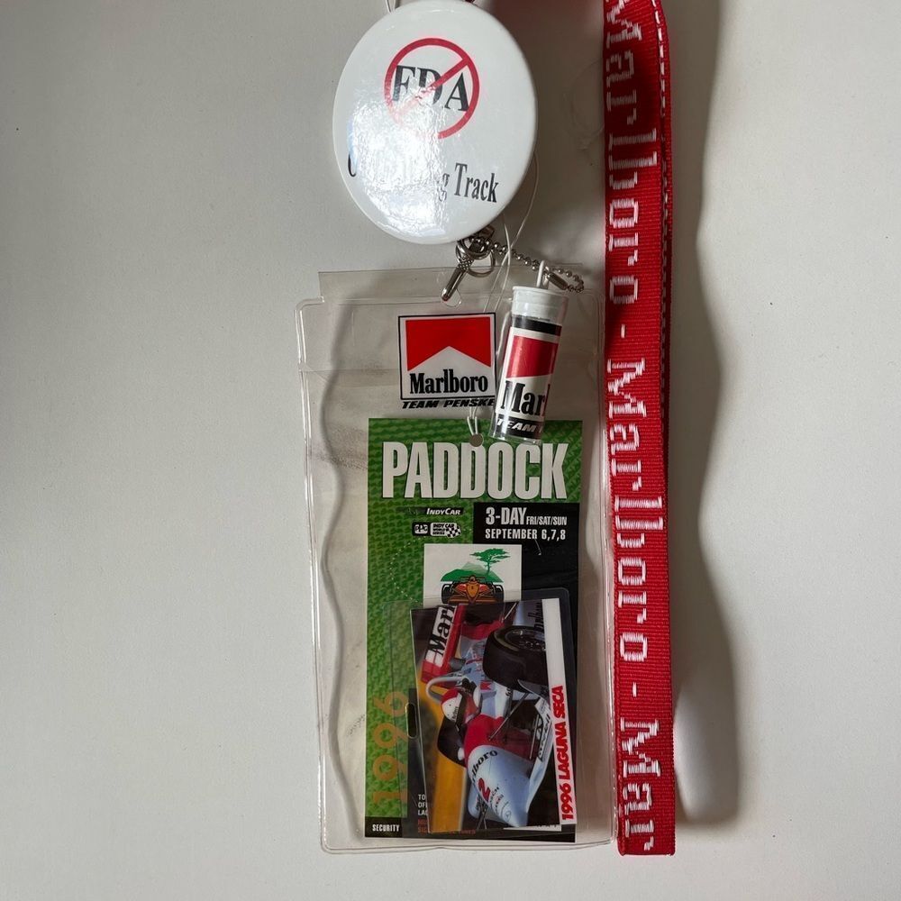 Vintage 1996 Laguna Seca Marlboro 3-Day Paddock Pass Lanyard EUC